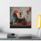 Evelyn Mercer. Contemplation in Red. Exclusive Canvas Print