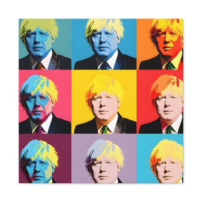 image 2 Artwork by Ava Richardson, a contemporary and vibrant depiction of political figure Boris Johnson in a pop art style akin to Andy Warhol. The image presents a satirical blend of politics and celebrity, with colorful, stylized forms that emphasize the intersection of Johnson's public persona and pop culture status, reflecting his notorious blending of personal and political life.