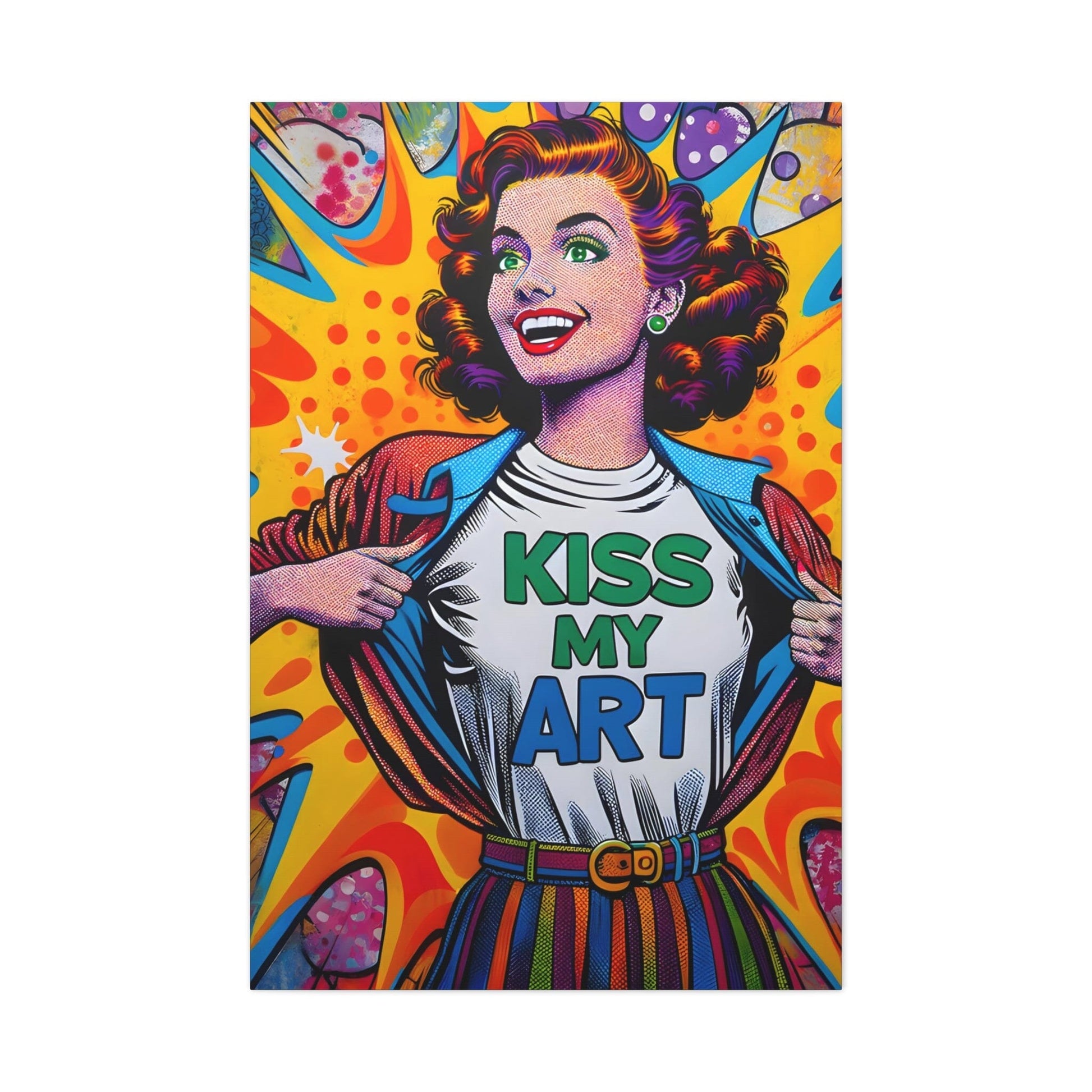Alvin Goldman. Chromatic Charm: Kiss My Art. Exclusive Canvas Print
