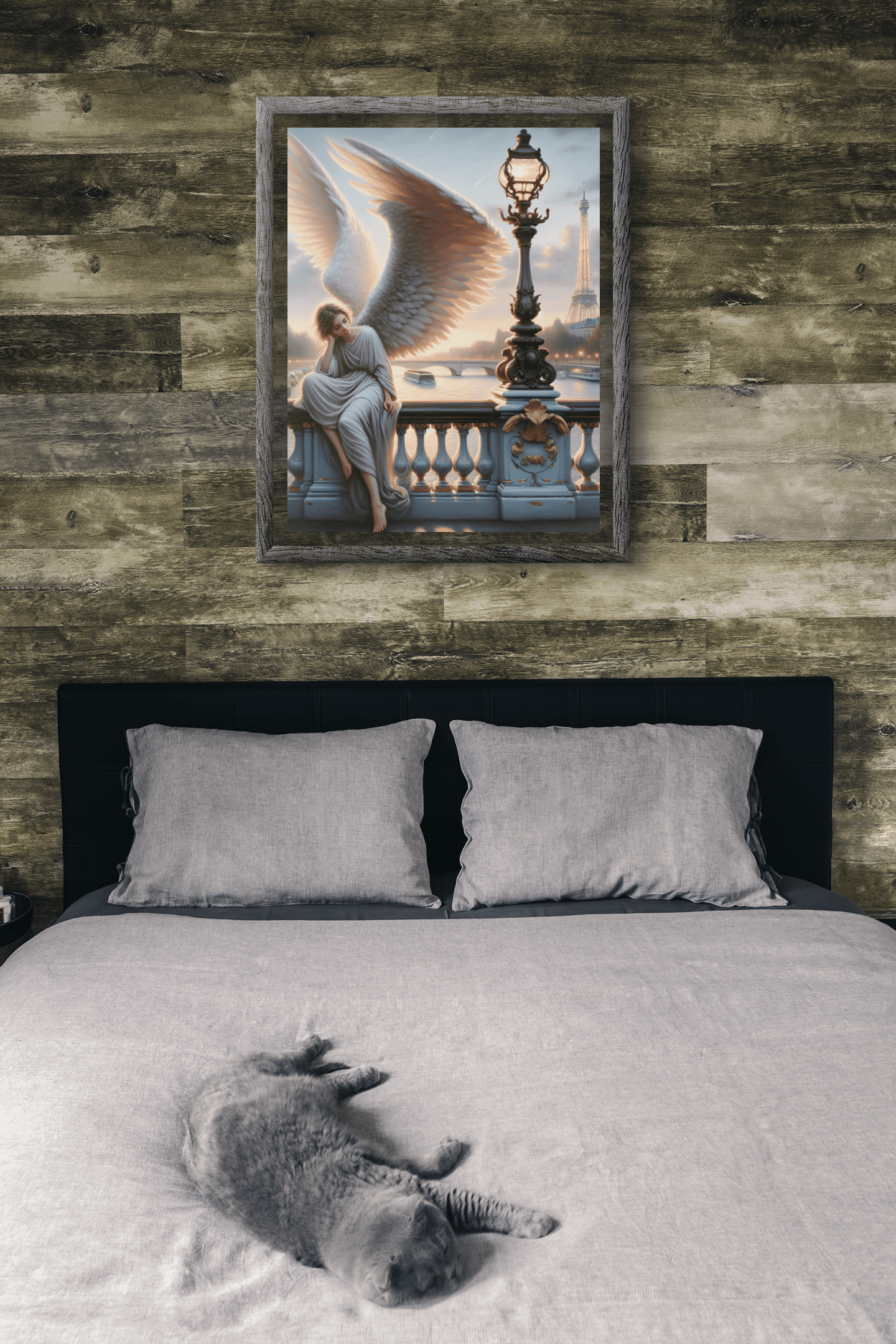 bedroom scene. Claire Lefèvre. Reflections by the Seine. Graphic Canvas Artwork