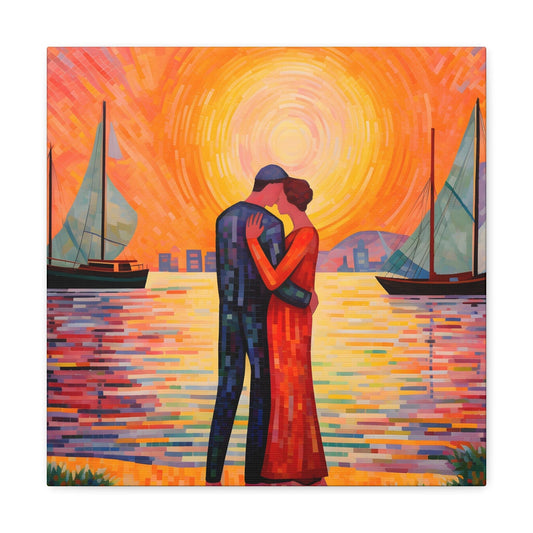 Léonie Mercier. Sunset Embrace. Exclusive Canvas Print